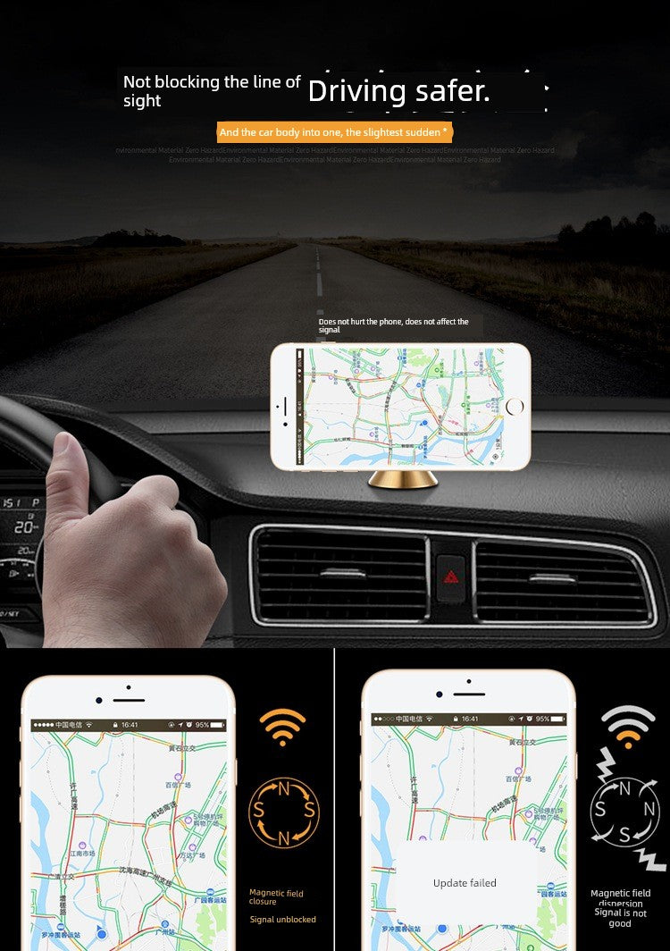 Strong Magnetic Aluminum Alloy Car Gift on-Board Bracket Magnetic Suction 360 Degrees Rotate Navigation Car Phone Holder