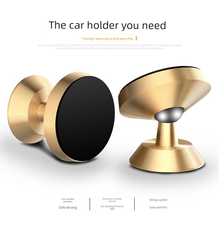 Strong Magnetic Aluminum Alloy Car Gift on-Board Bracket Magnetic Suction 360 Degrees Rotate Navigation Car Phone Holder