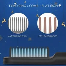 Professional Quick Heating Negative Ion Electric Hot Comb 2pcs Hair Straightener