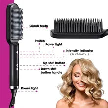 Professional Quick Heating Negative Ion Electric Hot Comb 2pcs Hair Straightener