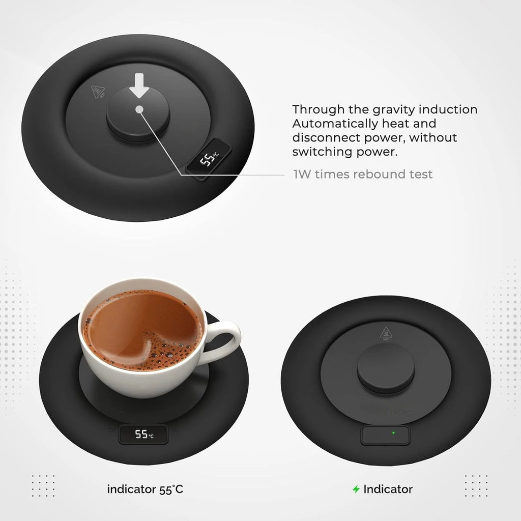 USB Coffee Cup Warm Heating Pad DC 5V Constant Temperature Coaster 3 Gear Digital Display Adjustment Timing Heater for Milk Tea